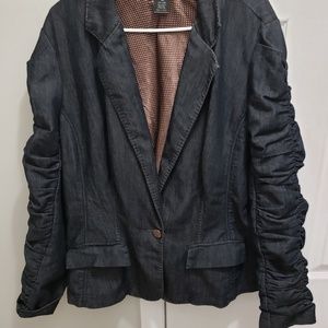 Ashley Stewart denim style blazer